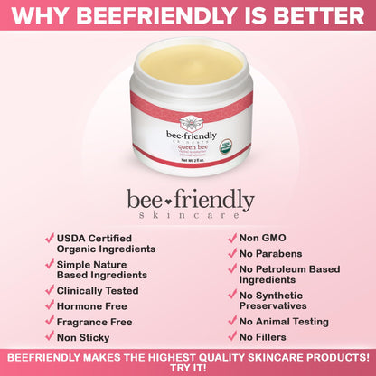 BeeFriendly Organic Vaginal Moisturizer, USDA Certified, Natural Vulva Cream For Dryness, Itching, Irritation, Redness, Chafing Of Vagina Due To Menopause & Thinning 2 oz BeeFriendly buy supplements Au