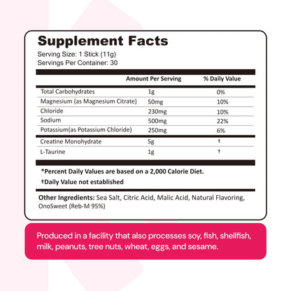 Create Creatine + Electrolytes Mix - Creatine Monohydrate Stick Packs, Supports Energy