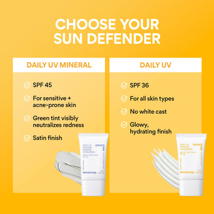 Innisfree Daily UV Defense SPF 36 – Korean Face Sunscreen, Invisible Finish, Broad Spectrum,