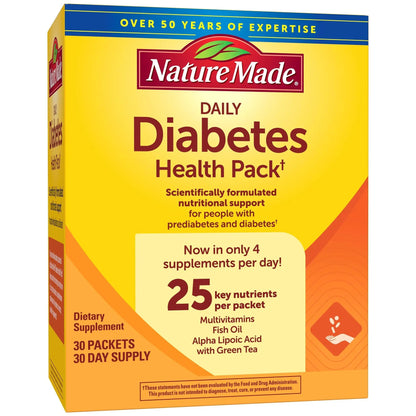 Nature Made Diabetes Health Pack, Daily Dietary Supplements for Nutritional Support, 30 Packets, 30 Day Supply Nature Made
