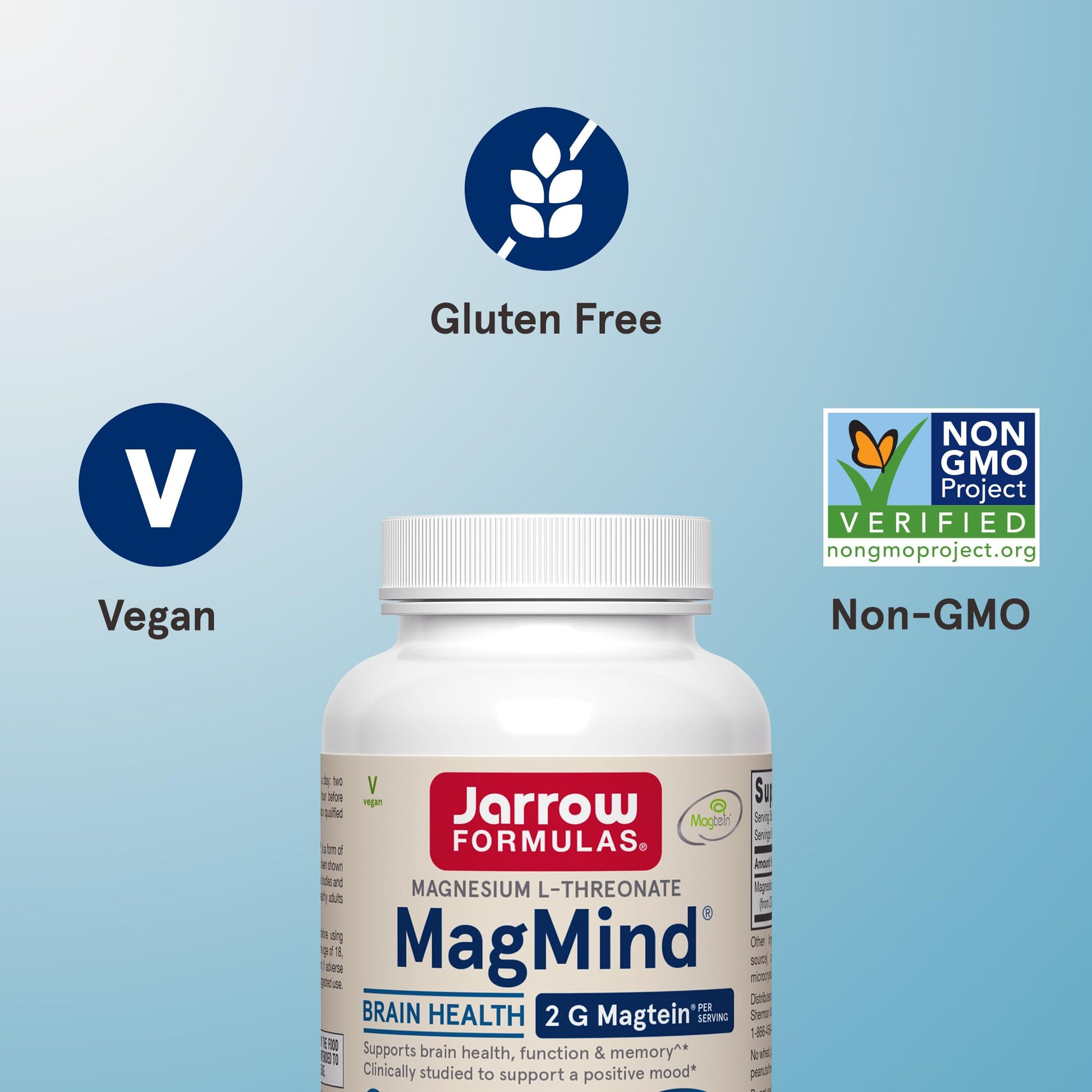Jarrow Formulas Magnesium L-Threonate, MagMind Magtein Magnesium Supplement, Brain Supplements for Memory Support, 90 Veggie Capsules, Up to a 30 Day Supply Jarrow FormulasBuy Supplements Australia