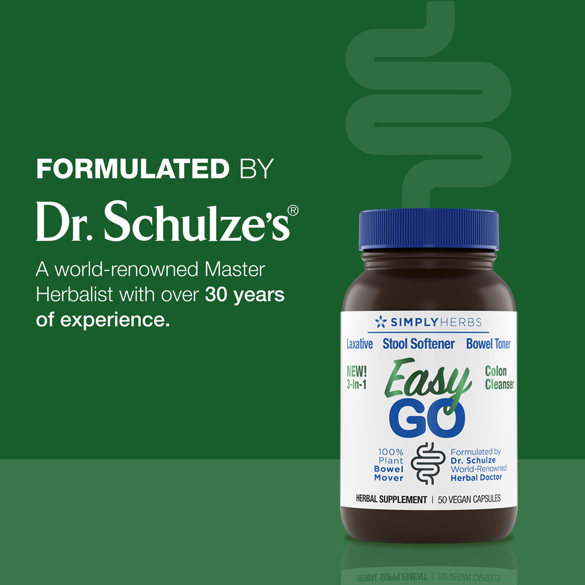 Simply Herbs Easy Go Bowel Mover - Adult Cleansing Supplement for Colon Health Support - Bowel Movement Aid - Stool Softener - Daily-Use Laxative - Plant-Based Ingredients - Vegan - 100 Count (2 Pack) Dr. Schulze'sBuy Supplements Australia