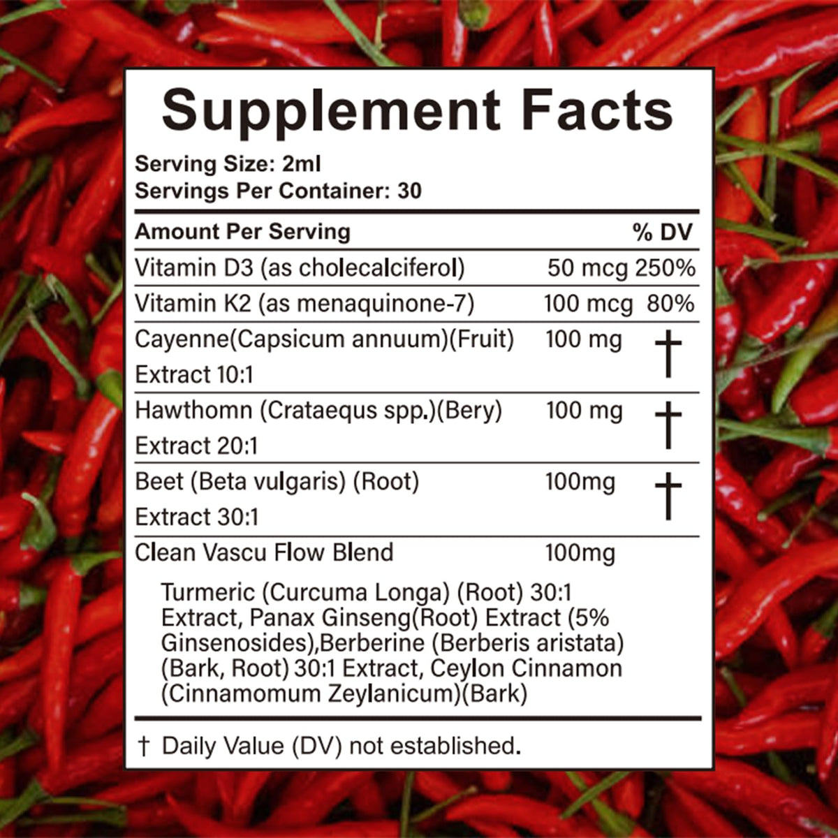 Velestoff Cayenne Pepper Drops, Cayenne Circulation Blend with Hawthorn Beet Root Turmeric Vitamin K2 D3 - Vegan, Non-GMO - 2FL.OZ (1 PCS) Velestoff buy supplements Au