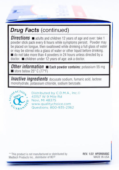 Quality Choice Fast Pain Relief Powder, Contains 50 Powder Packets for Rapid Pain Relief. Contains Aspirin & Caffiene Quality ChoiceBuy Supplements Australia
