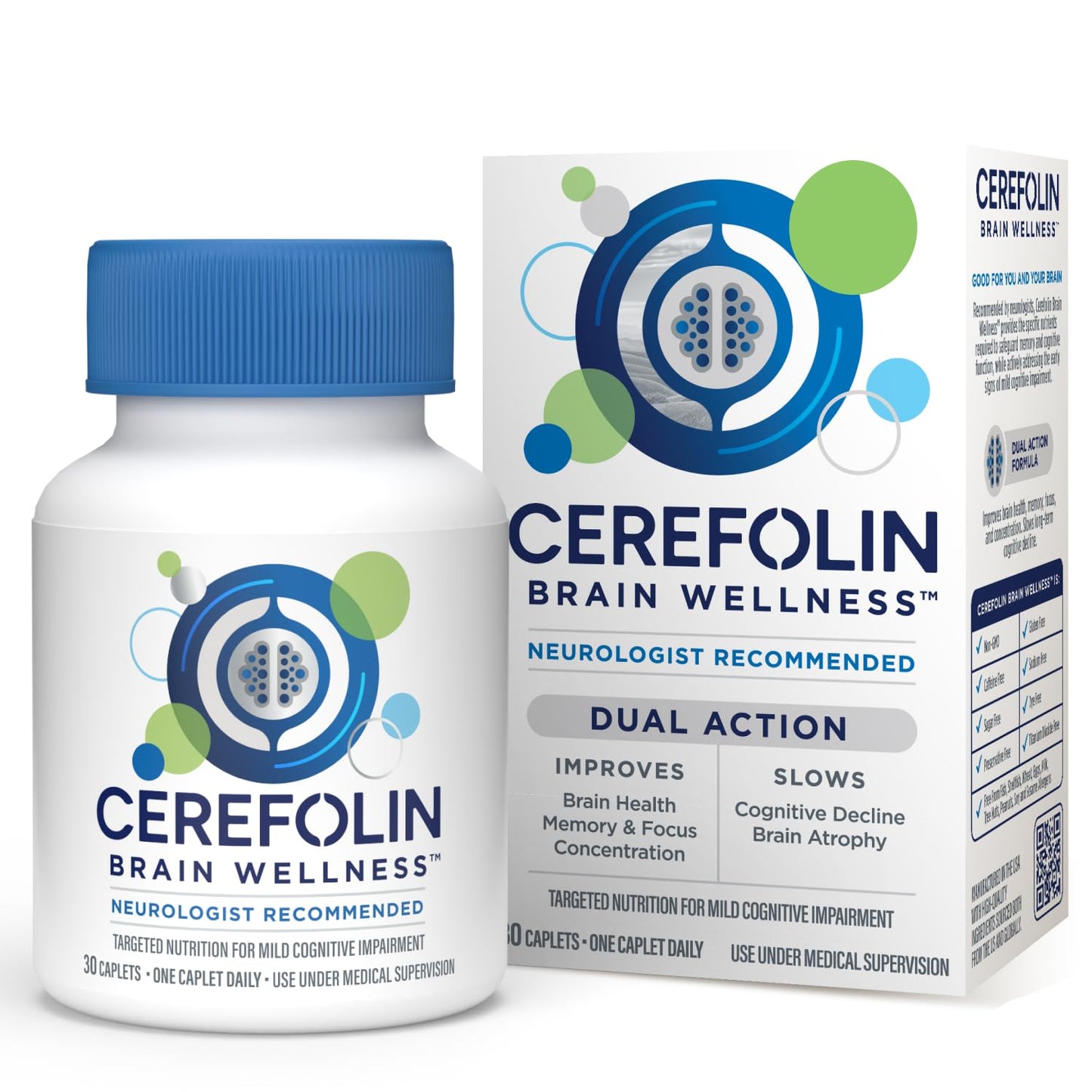 Cerefolin Brain Wellness, Targeted Nutrition for Cognitive Support, Improves Memory, Focus & Concentration, L-Methylfolate, NAC, B12