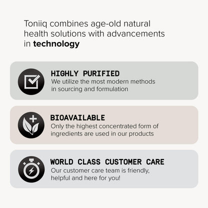 Toniiq Ultra High Strength Glutathione Capsules - 1000mg Concentrated Formula - 98%+ Highly Purified and Bioavailable - Non-GMO Fermentation
