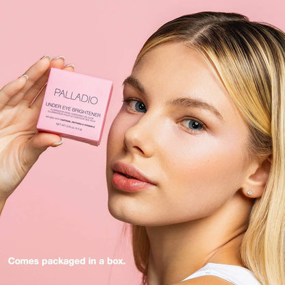 Palladio Under Eye Brightener, Conceal, Brightens, Reduces Appearance of Dark Circles, With Caffeine Peptides & Vitamin E, Tired Skin Color Correcting Brightener & Primer, Light to Medium (Soft Pink) PalladioBuy Supplements Australia