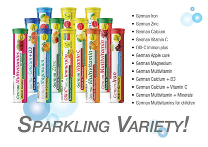 T&D German Multvitamin 10 Vitamins - 40 Vegan Drink Effervescent Tablets - Orange Flavor T&D