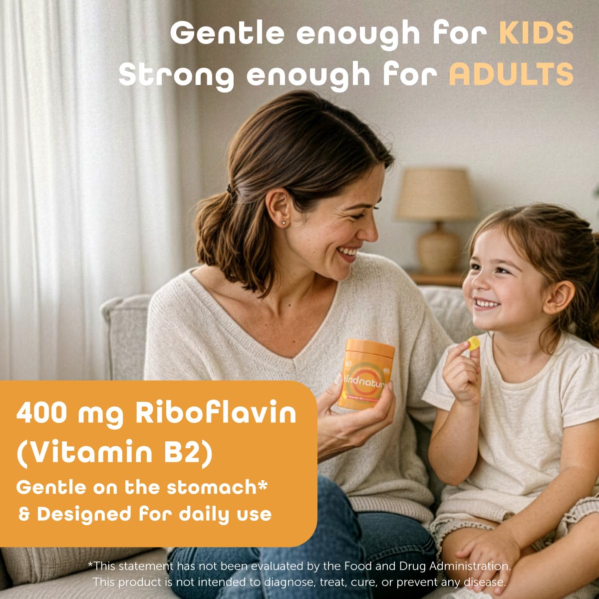 kindnature Vitamin B2 Gummies - Riboflavin 400mg Supplement for Kids & Adults - Non-GMO, Soy & Gluten-Free, Vegan Chewable Gummies (30 Day Supply) (2)