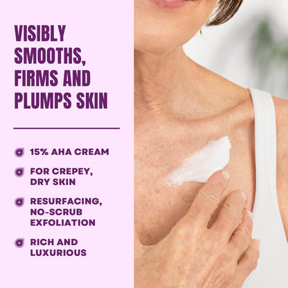 AmLactin Crepe Firming Cream - Therapeutic Skin Tightening Cream for Body – No-Scrub Exfoliator and Moisturizer