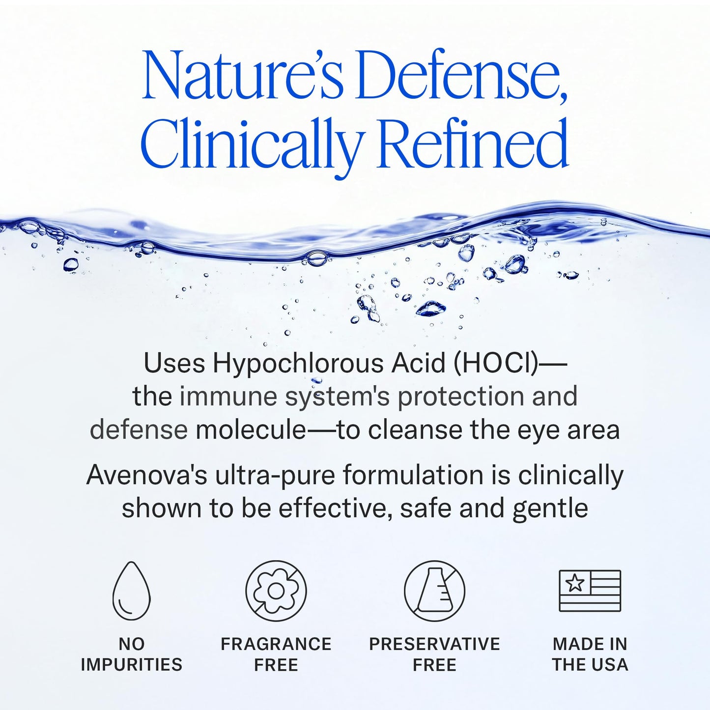 Avenova Eyelid and Eyelash Cleanser Spray - 20ml Bottle - Gentle Everyday Pure Hypochlorous Acid Spray for Eye Irritation
