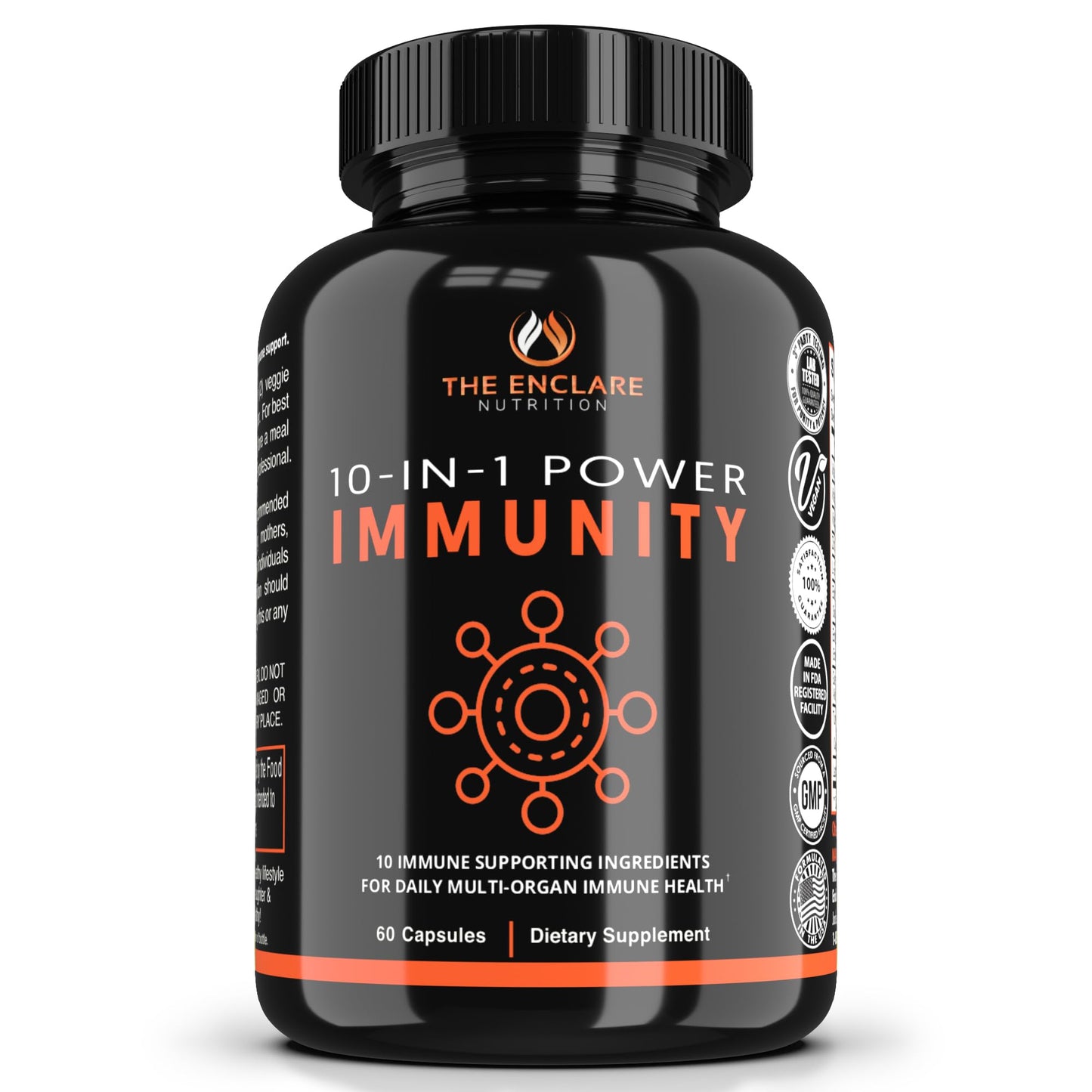THE ENCLARE NUTRITION 10 in 1 Immune Support Booster Supplement with Echinacea, Vitamin C and Zinc, Turmeric, Ginger, B6, Elderberry for Adults Immunity Defense Vitamins, Made in USA Veg Cap 60 Ct (1) THE ENCLARE NUTRITION buy supplements Au