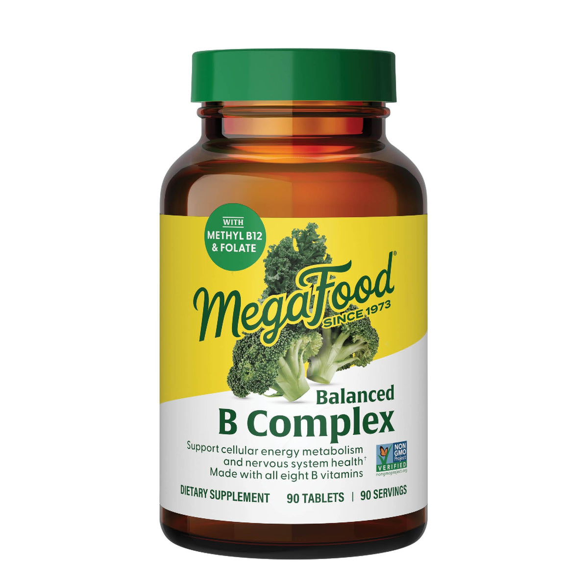 MegaFood Balanced B Complex - Vitamin B Complex for Women & Men - Vitamin B6, B12, Folate, Biotin - Cellular Energy Metabolism