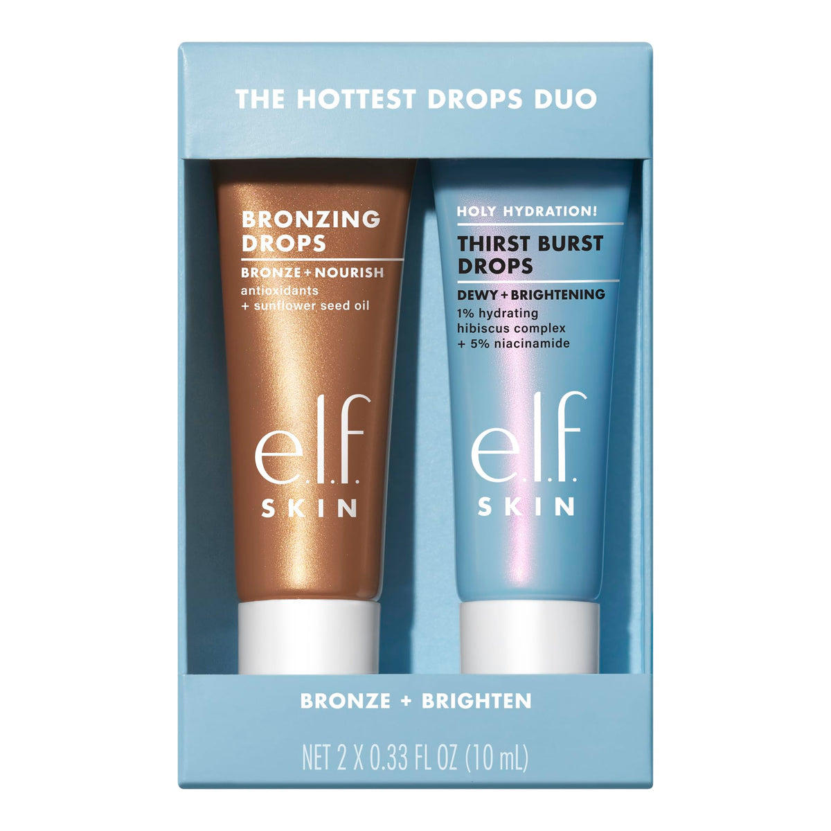 e.l.f. SKIN The Hottest Drops Duo, Holy Hydration! Thirst Burst & Bronzing Skincare Set, For A Dewy, Sun-Kissed Look, Vegan & Cruelty-Free e.l.f.Buy Supplements Australia
