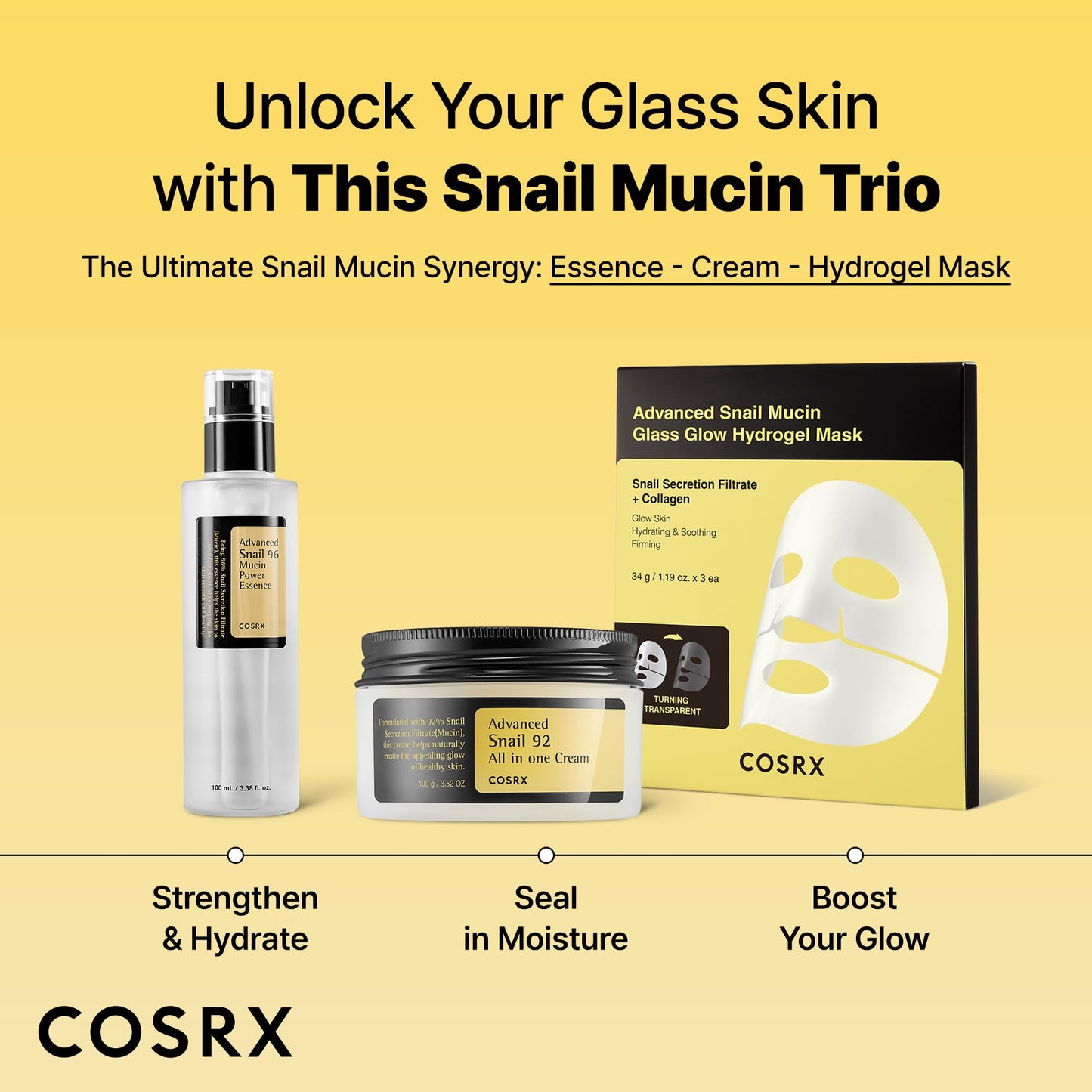 COSRX Snail Mucin 92% Face Moisturizer, 3.52 Oz, Lightweight Moisturing Cream for Soft