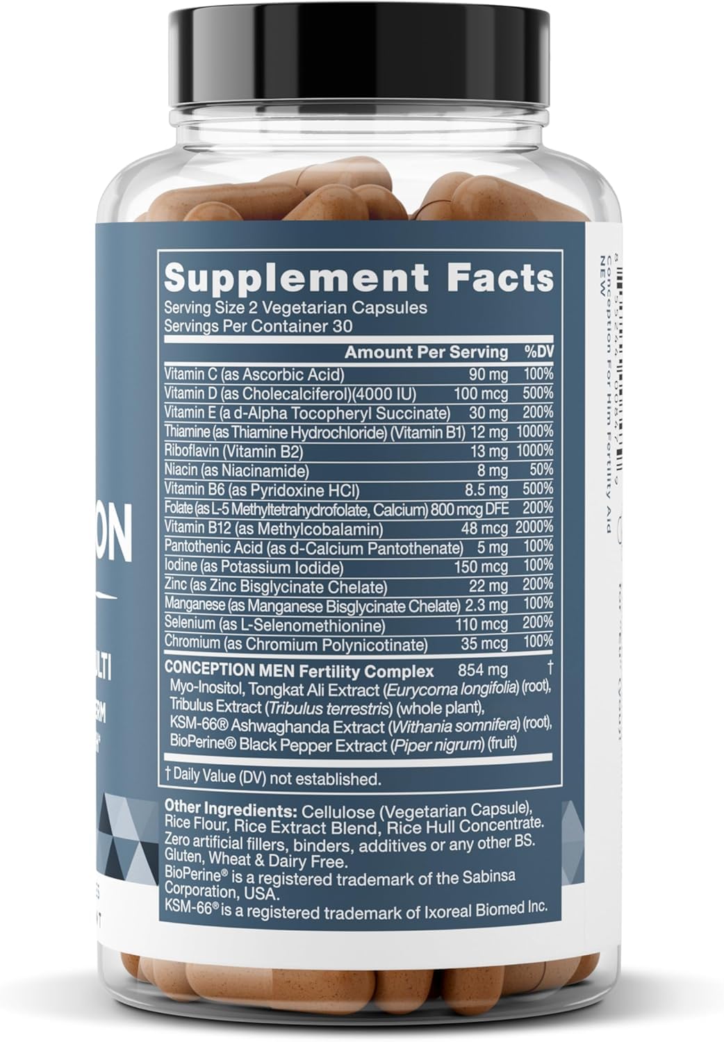 Eu Natural Conception for Him - Male Fertility Supplements with Ashwagandha, Folate & Zinc - Sperm Count, Motility & Strength Support - Fertility Support for Men, 60 Vegetarian Capsules Eu NaturalBuy Supplements Australia