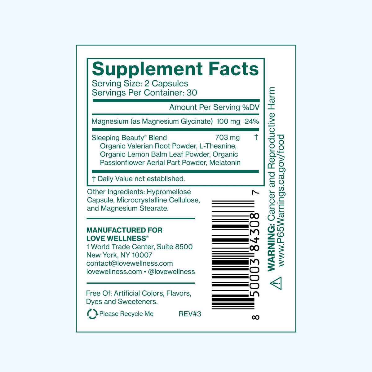 Love Wellness Sleeping Beauty | Sleep Support with Melatonin, Magnesium & L-Theanine | Promotes Restful Sleep, Relaxation & Calmness | Organic Valerian Root Powder & Lemon Balm | 60 Count Love Wellness buy supplements Au