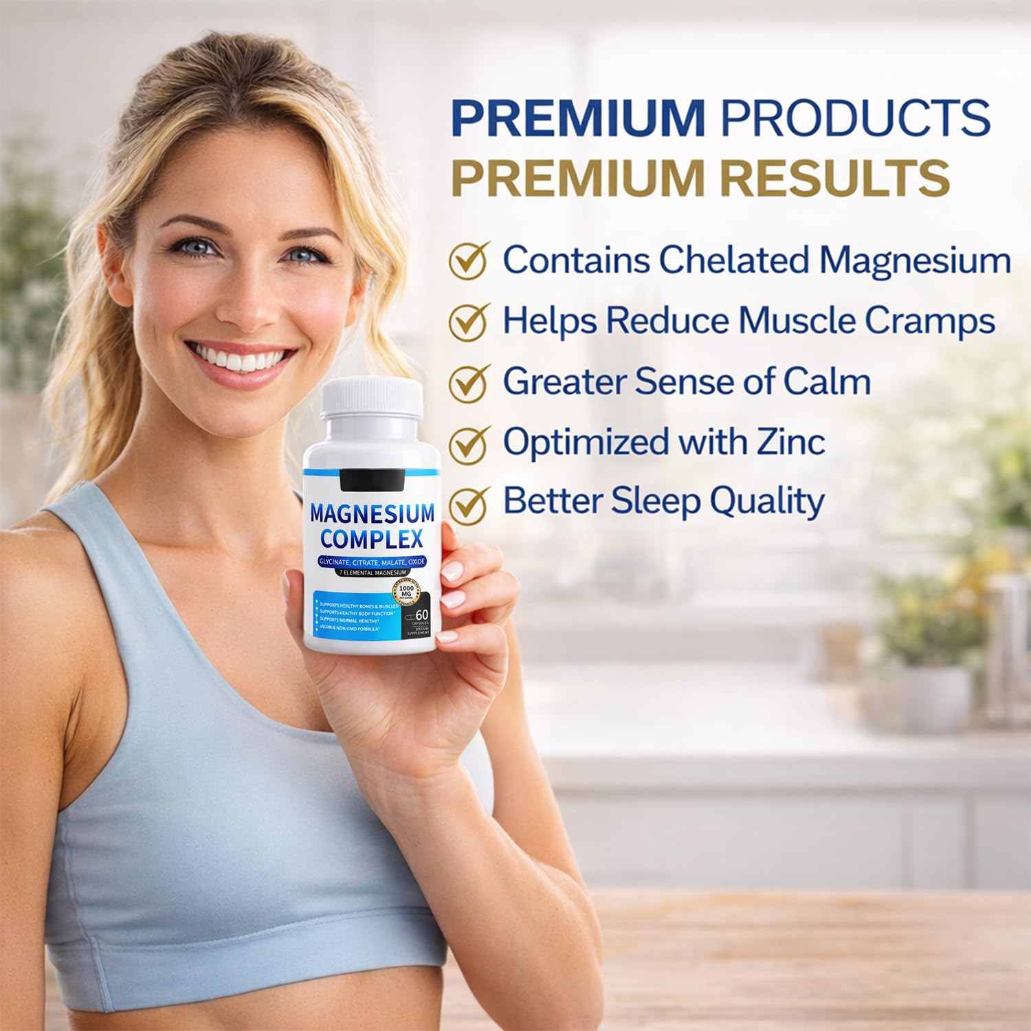 Magnesium Complex for Women & Men 1000mg — 7-in-1 Magnesium (Glycinate, Citrate & Malate) for Sleep Support, Stress Relief, Muscle Recovery — Vegan, 60 Capsules ElixAid buy supplements Au