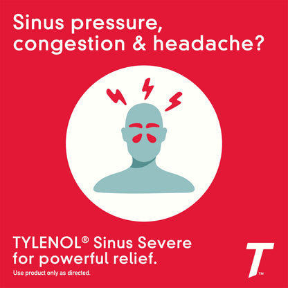 Tylenol Sinus + Headache Daytime Non-Drowsy Relief Caplets, Acetaminophen 325mg, Phenylephrine HCI 5mg, Nasal Decongestant for Sinus Pain, Headache & Nasal Congestion Relief, Fever Reduction, 24 Count Tylenol buy supplements Au