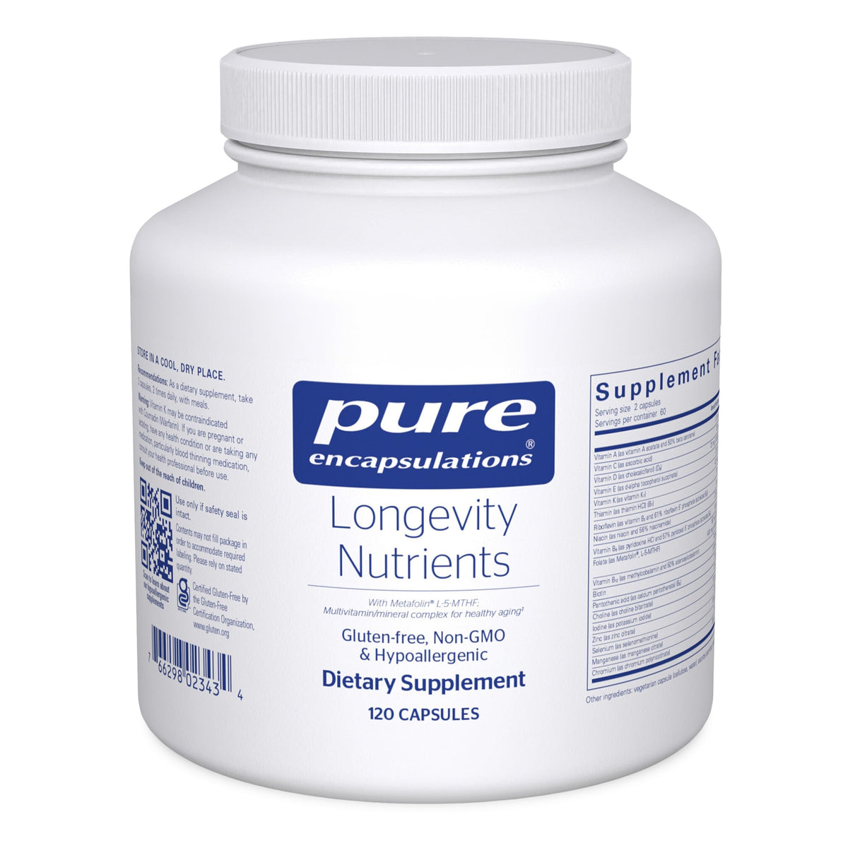 Pure Encapsulations Longevity Nutrients | Multivitamin/Mineral Complex to Support Healthy Aging, Brain Function, Eyes, Bones, and Vascular Health* | 120 Capsules Pure EncapsulationsBuy Supplements Australia