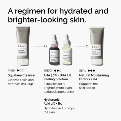 The Ordinary AHA 30% + BHA 2% Peeling Solution, Advanced Exfoliating Peel for Brighter Skin, 1 Fl Oz