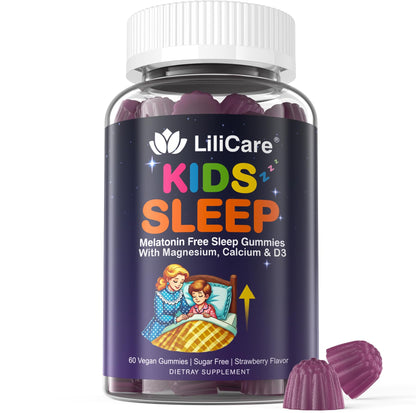 Kids Sleep Gummies - Magnesium Glycinate Gummies, Melatonin Free Sleep Aid | Magnesium, Calcium, D3, B6, L Theanine | Kid Melatonin Alternative for Restful Sleep (Pack of 1) LILICAREBuy Supplements Australia