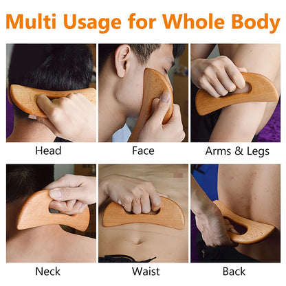 FKYzixeh Lymphatic Drainage Massager, Wooden Gua Sha Tool for Body, Manual Massage Scraper for Anti Cellulite and Relieve Muscle Fatigue, Body Gua Sha Paddle (Style A) FKYzixeh buy supplements Au