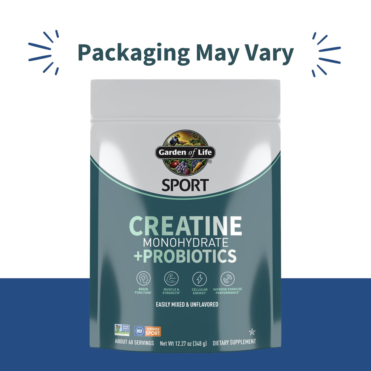 Creatine Monohydrate Powder for Women and Men by Garden of Life, Micronized Pre Workout with Probiotics for Muscle, Strength, Performance, Sport Amino Energy,