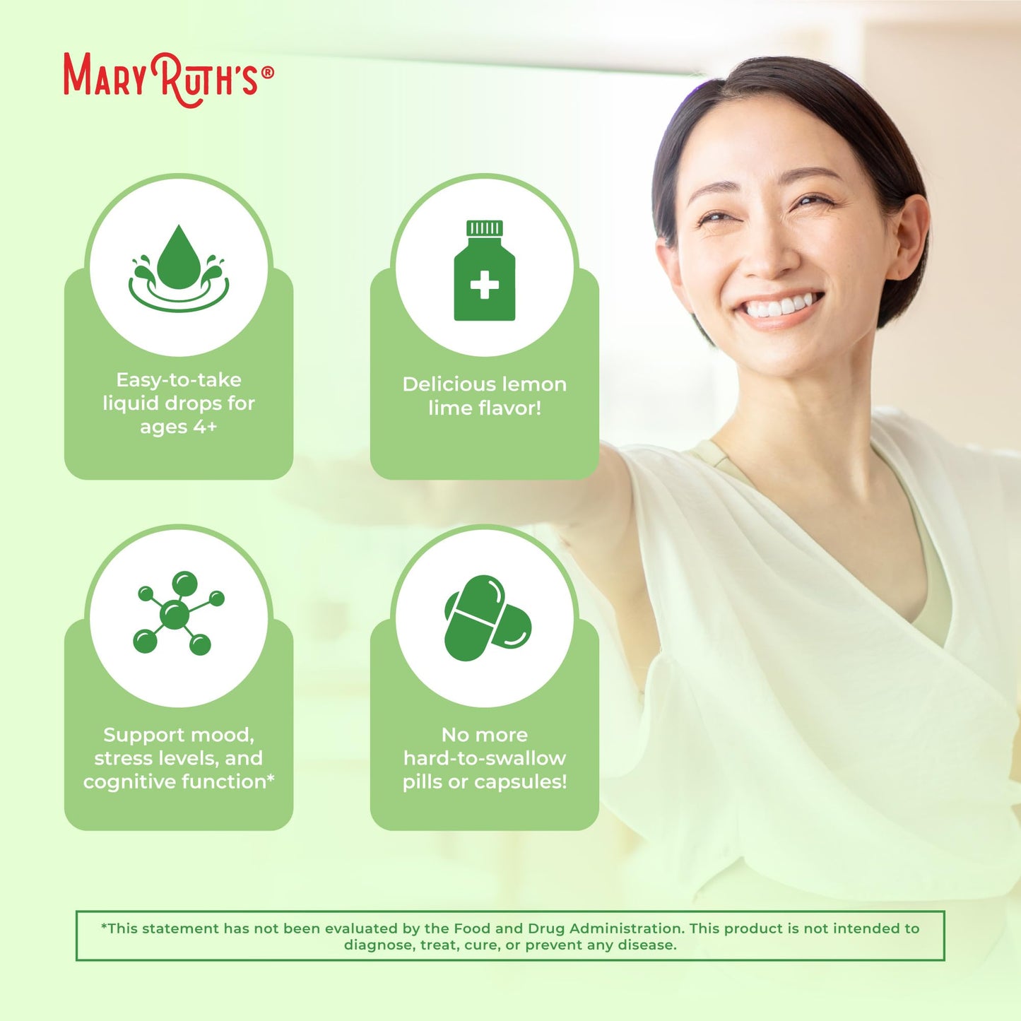 MaryRuth's L Theanine 200mg Liquid Drops | Mood Support for Adults & Kids | Focus Supplement | Natural Sleep Support | Vegan