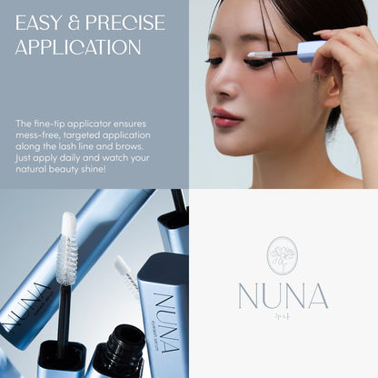 NUNA Eyelash Growth Support Serum 6ml – Eye Lash and Eyebrow Enhancing Serum for Women & Men with Biotin - Korean Multi Peptide & Natural Extracts