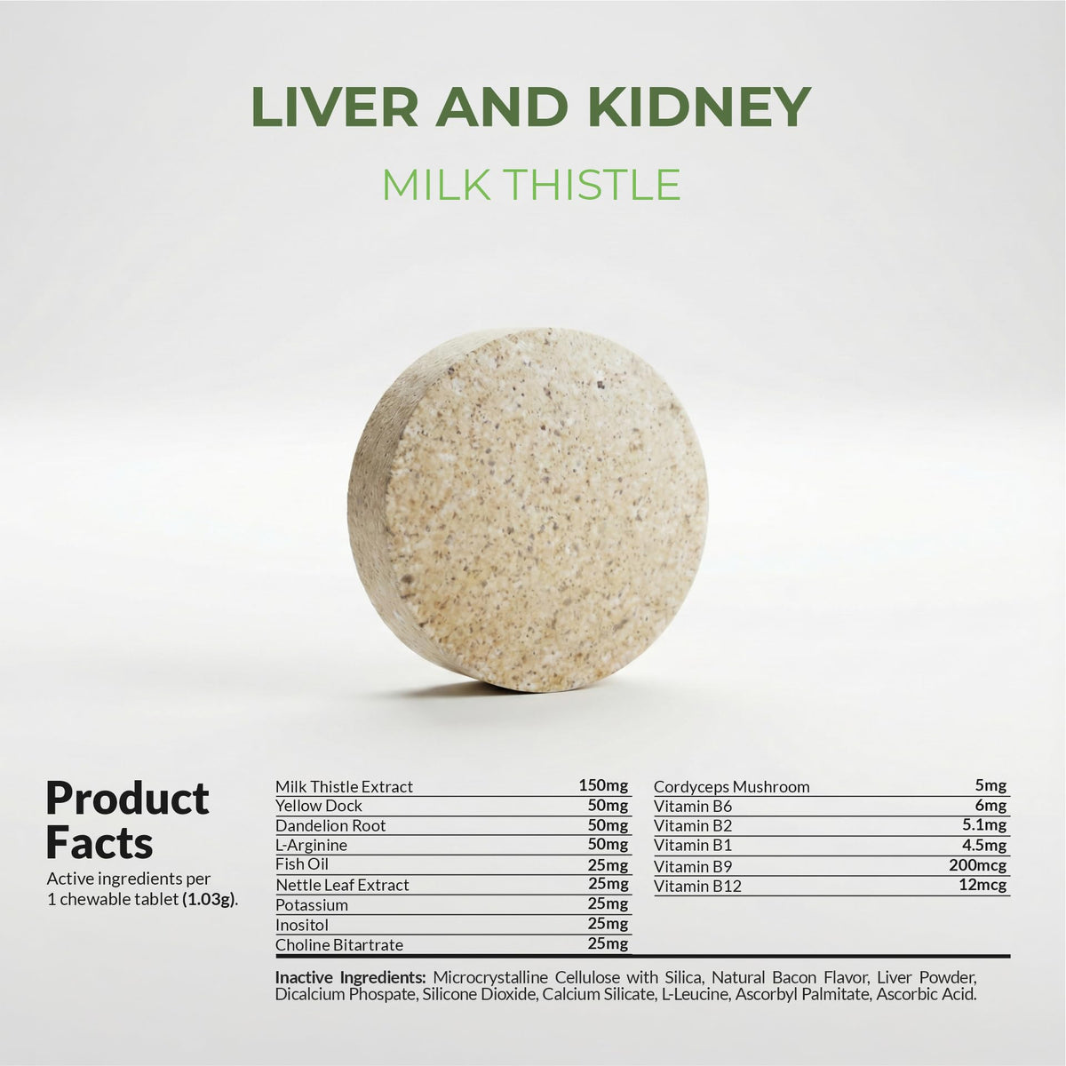 Milk Thistle for Dogs - 120 Chewable Tablets - Silymarin - Liver and Kidney Support with EPA & DHA - Detox - Liver Supplement for Dogs