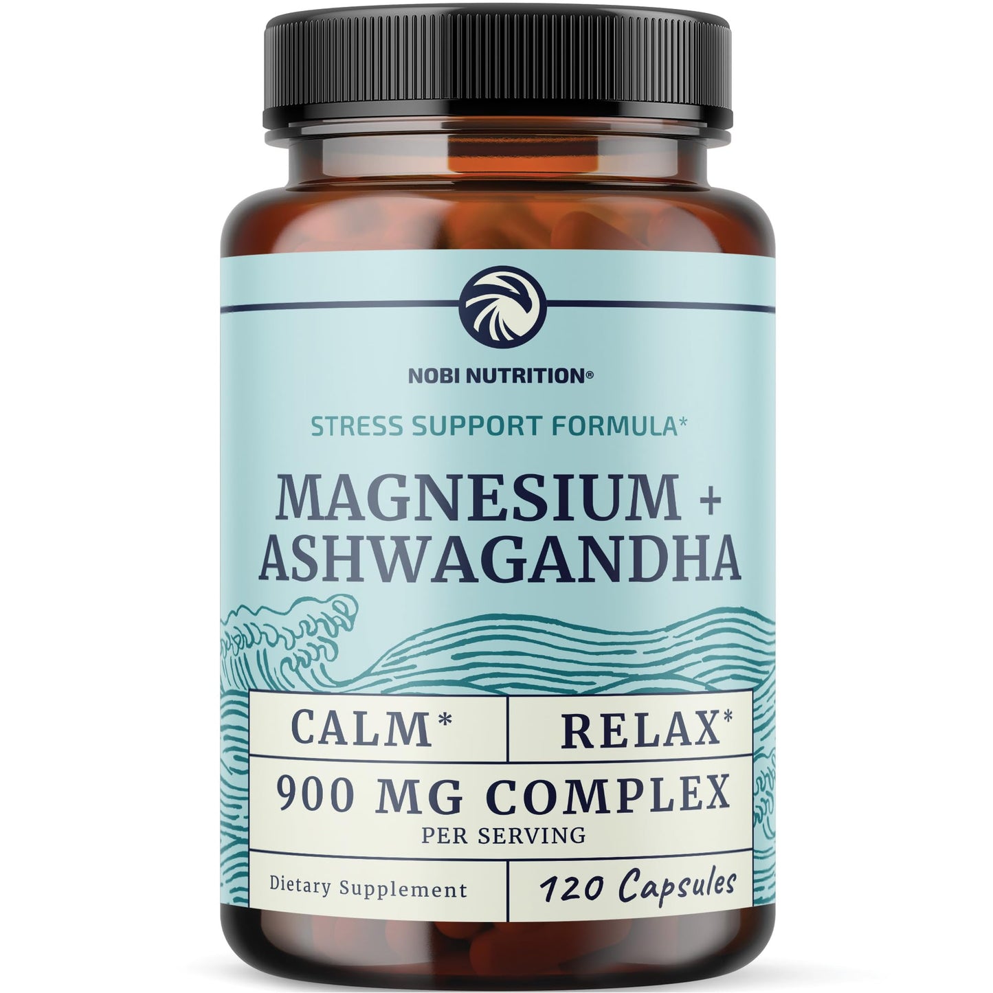 Magnesium Ashwagandha | Calming Magnesium Supplement for Adults | Relax, Rest, Calm Mood & Sleep Support | Mag Citrate & Oxide 400 mg + Ashwagandha 500 mg | Muscle Health & Stress Relief | 120 Ct Nobi NutritionBuy Supplements Australia