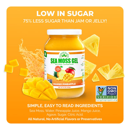 EverSmith Organics - Wildcrafted Irish Sea Moss Gel | Made in USA | Rich in Vitamins & Minerals | Sea Moss Gel Raw | Nutritional Supplement | Mango Pineapple (1 Jar) EverSmith OrganicsBuy Supplements Australia