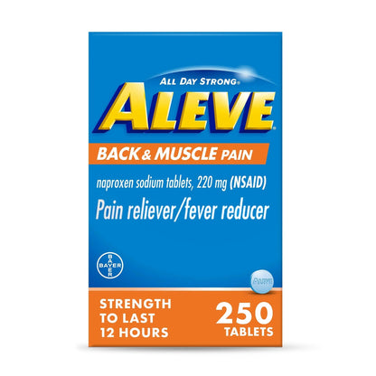 Aleve Back & Muscle Pain Relief Naproxen Sodium Tablets, Pain Reliever & Fever Reducer, Medicine for Body , 250 Count AleveBuy Supplements Australia
