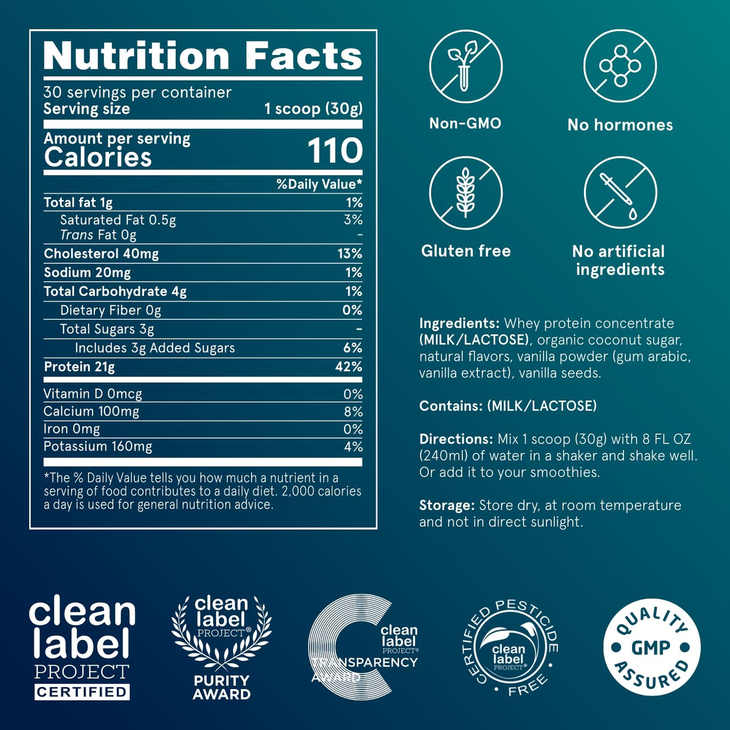 Puori Whey Protein Powder, Bourbon Vanilla - PW1 Pasture-Raised, Grass-Fed Whey Protein Powder Drink Mix containing BCAA Amino Acids - Post-Workout Supplement