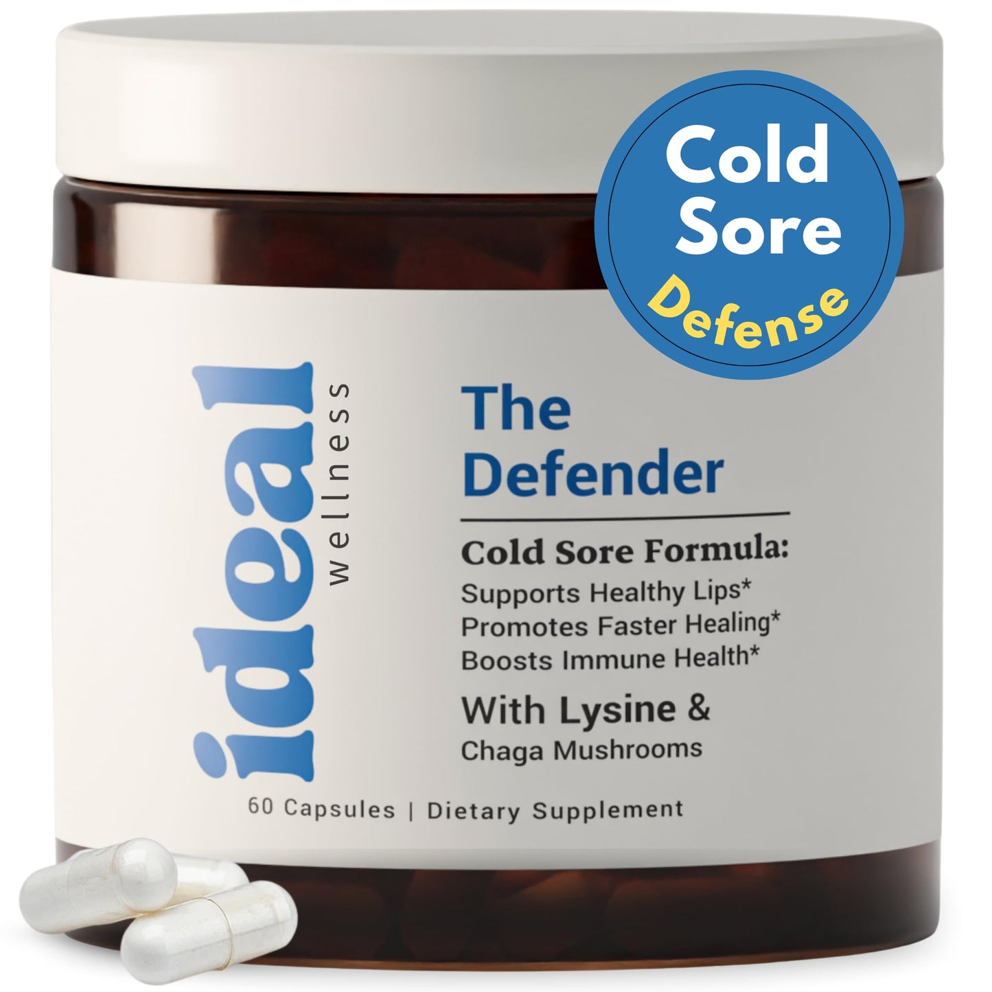 L-Lysine Cold Sore Treatment For Lips With Immune Support - L Lysine 1000mg Capsules, Chaga, Bee Propolis, Vitamin C, Zinc & Licorice Root Extract - Non-GMO, Vegetarian,