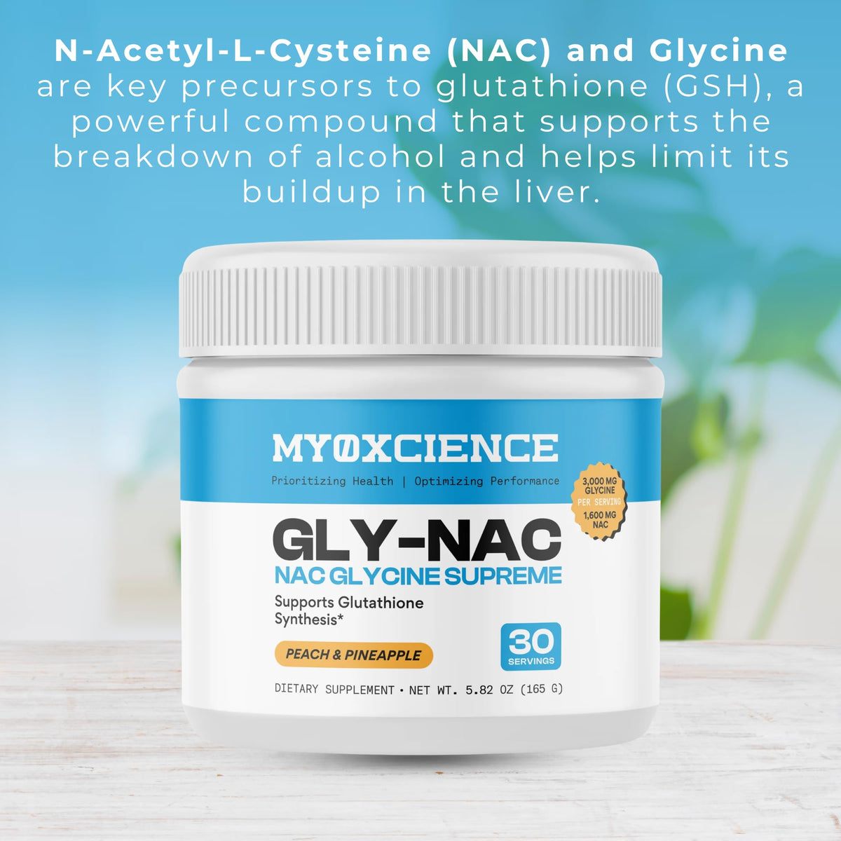MYOXCIENCE NAC Glycine Supreme | N-Acetyl-L-Cysteine, Glycine, and Taurine Combination (Natural Peach and Pineapple Flavor) (30 Servings) MYOXCIENCE buy supplements Au