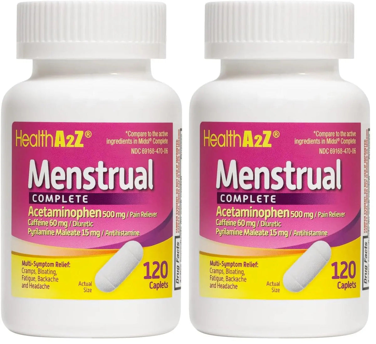 HealthA2Z® Menstrual Complete Pain Relief Tablets | Relieves Cramps, Bloating, Fatigue, Backache & Headache (120 Counts) (Pack of 2) HealthA2ZBuy Supplements Australia