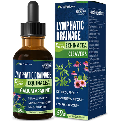 Nurbetoxa Cleavers Lymphatic Drainage Drops for Lymph System Detox Cleanse, Lymphedema Support Supplement Formula w/Echinacea, Cat’s Claw, Red Clover Extract Tincture, Use with Lymph Massage Tool. 2oz Nurbetoxa buy supplements Au