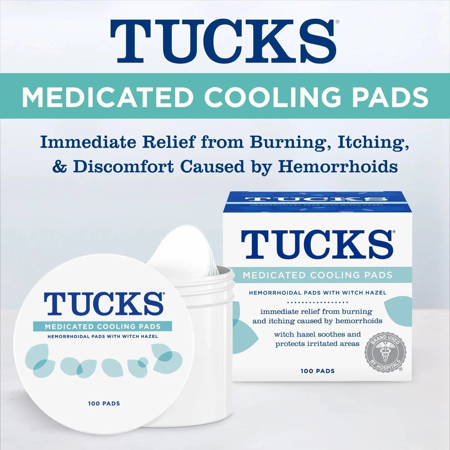 TUCKS Medicated Cooling Pads, 100 Count – Hemorrhoid Pads with Witch Hazel, Cleanses Sensitive Areas, Protects from Irritation, Hemorrhoid Treatment, Medicated Pads Used by Hospitals TUCKSBuy Supplements Australia