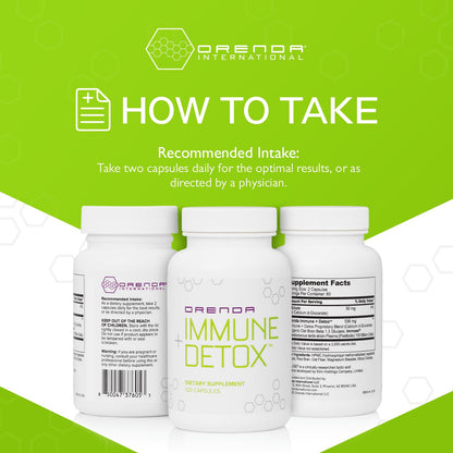 Orenda Immune + Detox - Specialized Formula with Calcium d-Glucarate, Beta 1,3 Glucans & IMMUSE® for Wellness and Balance - 120 Capsules