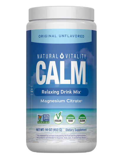 Natural Vitality Calm, Magnesium Supplement, Anti-Stress Drink Mix Powder, Gluten Free, Vegan, & Non-GMO, Original Unflavored, 16 oz Natural VitalityBuy Supplements Australia