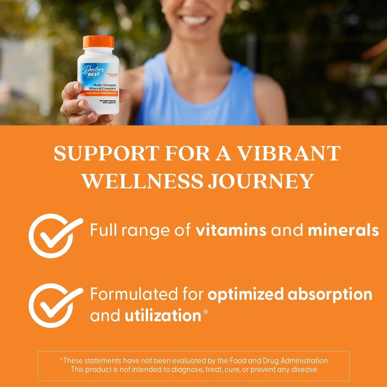 Doctors Best Multi-Vitamin Mineral Complex, Comprehensive Health Support, Non-GMO, Gluten Free, Vegan 90 Veggie Capsules Doctor's BEST