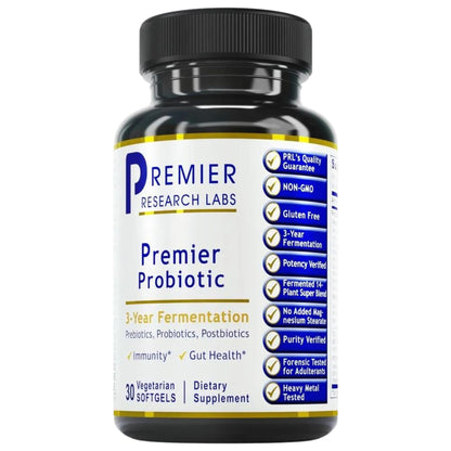 Premier Research Labs Premier Probiotic - Pre Pro Post Biotics for Women & Men, Quad Biotic, Quadbiotic, Prebiotics, Probiotics