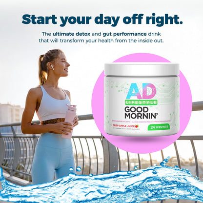 Project AD Life Good Morning Detox and Performance Drink, Naturally Flavored and Formulated with L-GLutamine, Apple Cider Vinegar,