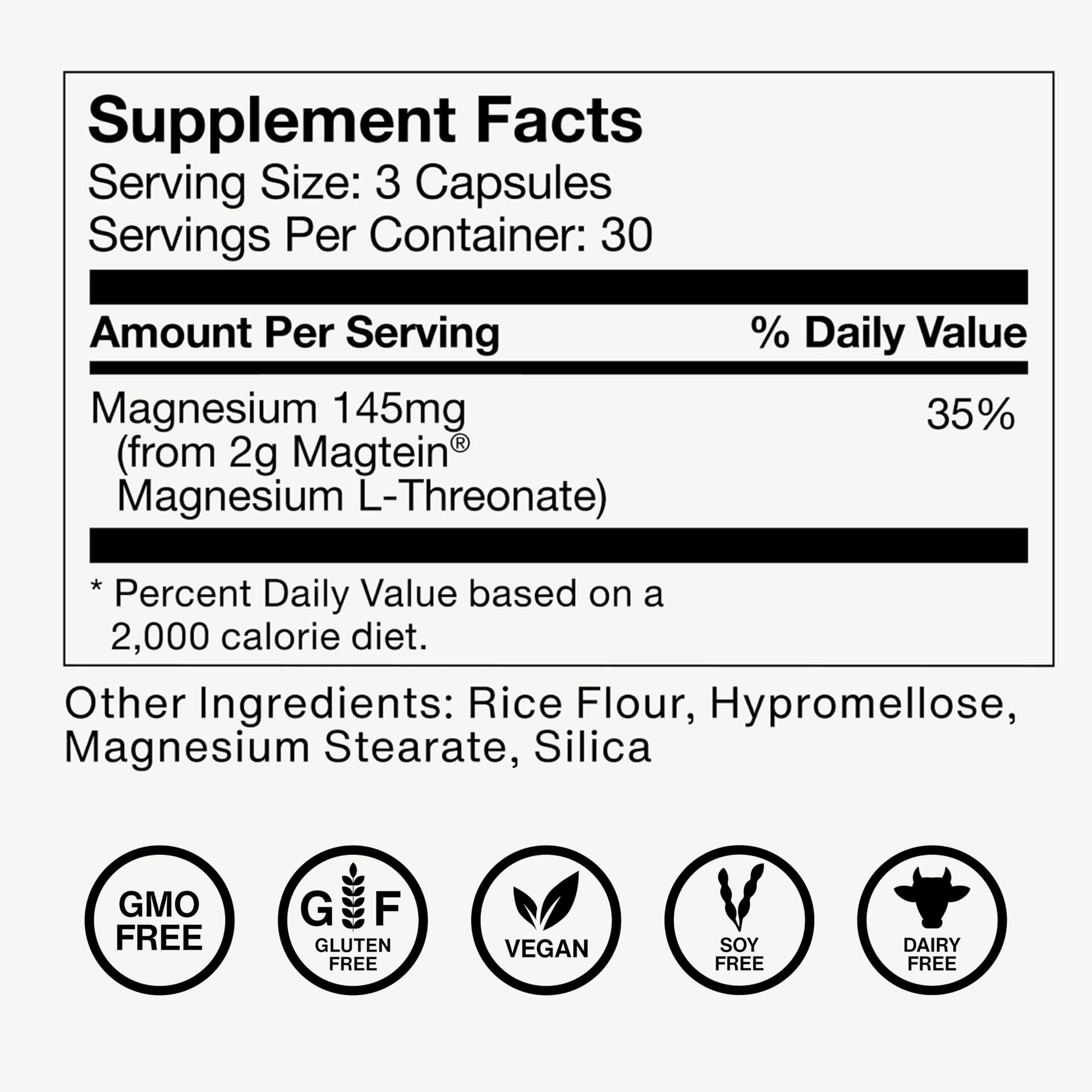 Momentous Magtein Magnesium L-Threonate - Brain & Rest Support Supplement - Boosts Cognitive Function & Sleep Quality - NSF Certified for Sport -145 mg - 30 Servings Momentous buy supplements Au