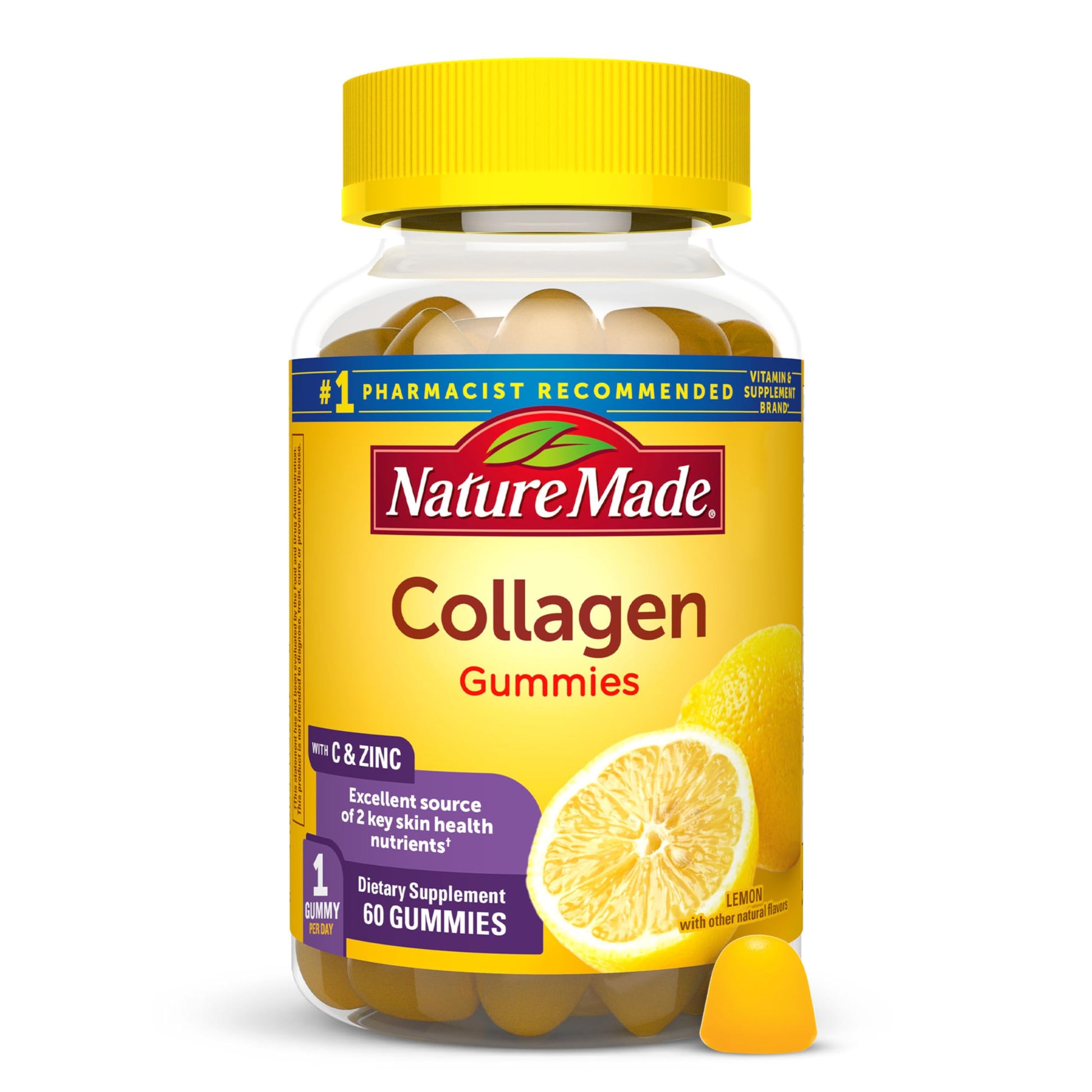 Nature Made Collagen Gummies with Vitamin C, Zinc, Biotin, Hydrolyzed Collagen Peptides for Women and Men, Healthy Skin Support Supplement, 60 Gummies, 60 Day Supply Nature Made buy supplements Au