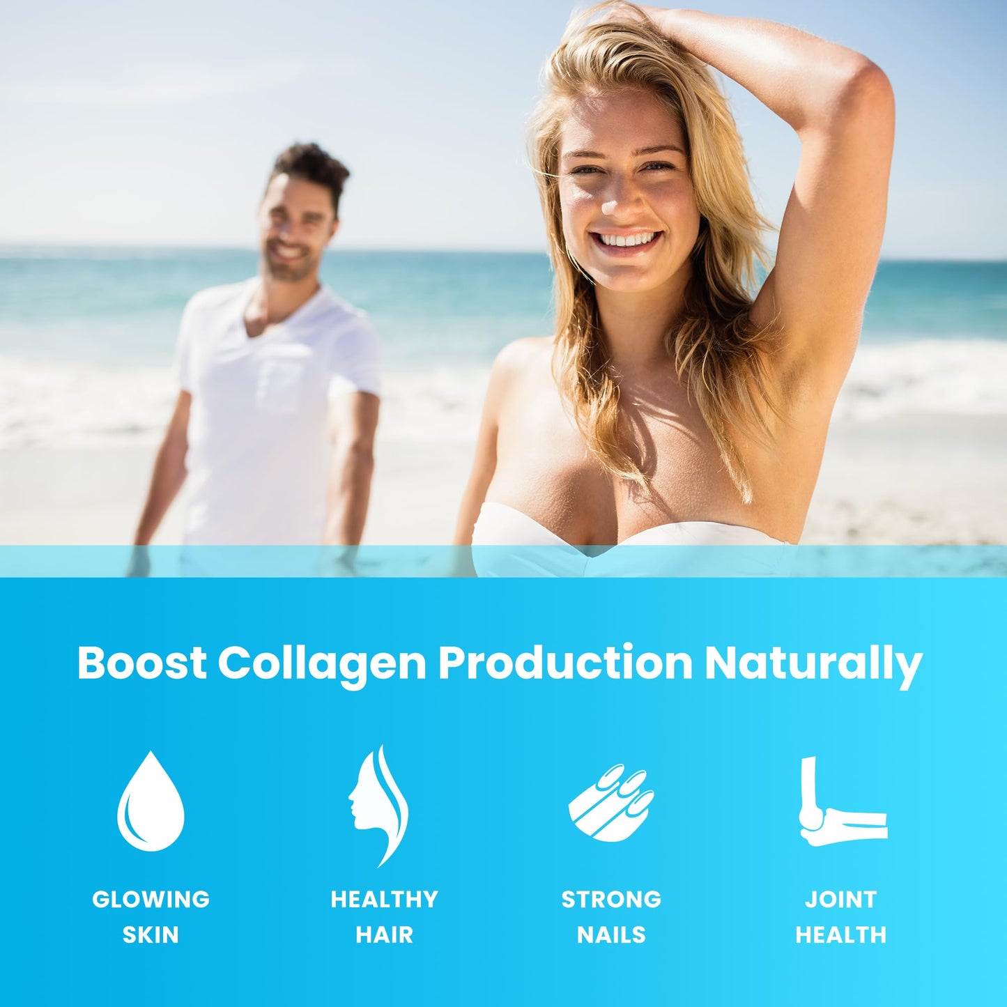 NutraChamps Collagen Boosting Gummies, Collagen Booster Gummy for Natural Collagen Production, Vegan Pectin Supplements Chews for Women & Men,