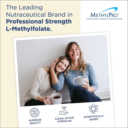 MethylPro 15mg L-Methylfolate (30 Capsules) - Professional Strength Active Methylfolate, 5-MTHF Supplement for Mood, Brain Health + Immune Support,