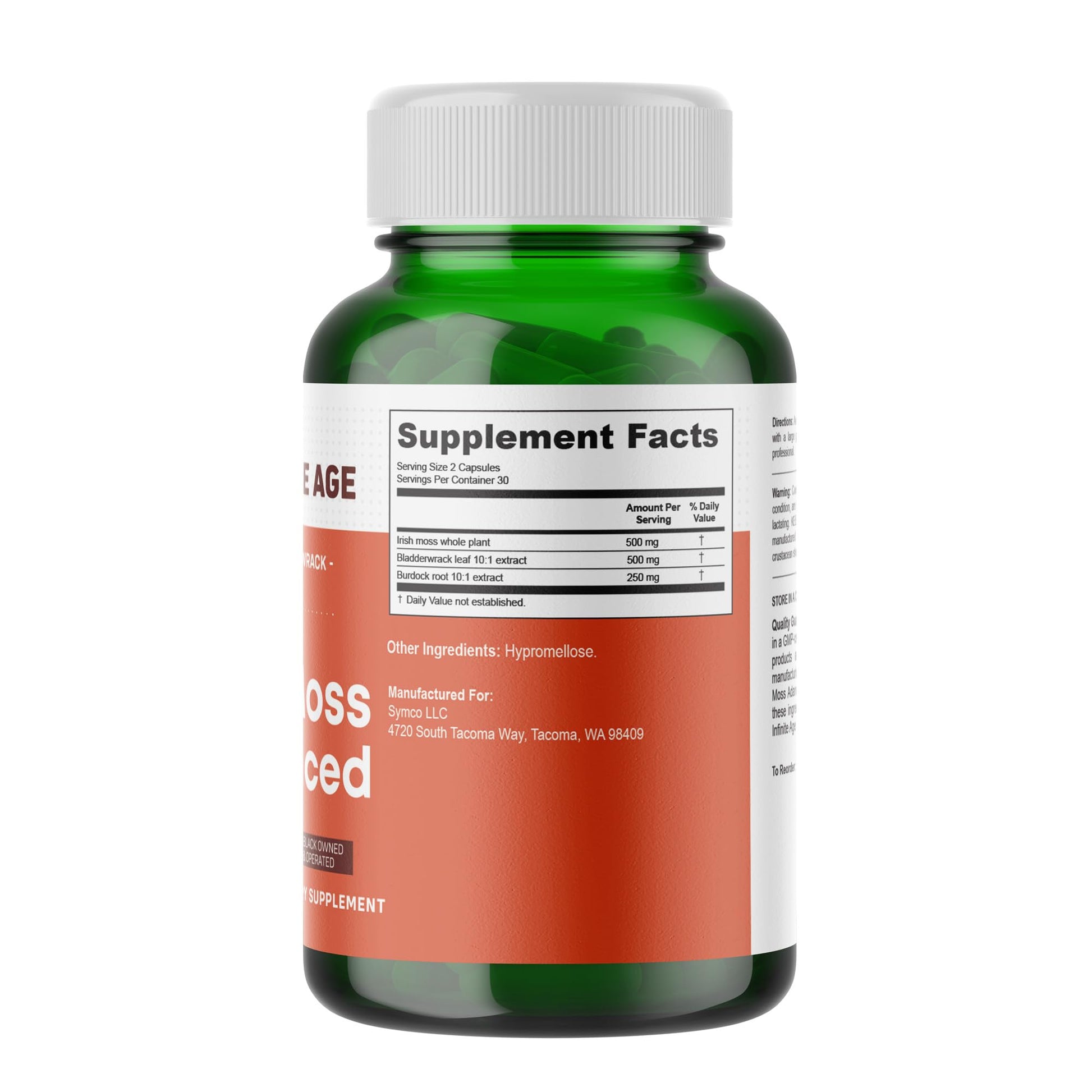 INFINITE AGE 1250mg Sea Moss Advanced Superfood Capsules, 60 Count - High-Potency, Vegan, Made in The USA - Irish Seamoss, Bladderwrack, Burdock Root - Overall Health, Immunity Support INFINITE AGEBuy Supplements Australia